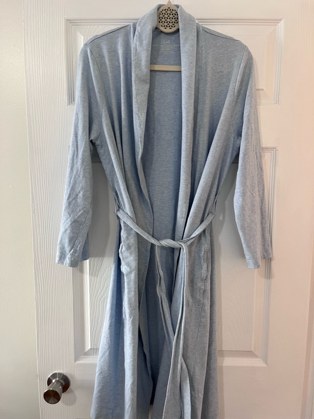J. Jill Pale Blue Sleep Sueded Shawl-Collar Robe